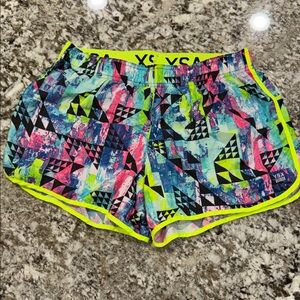 VSX Neon Geo Print Athletic Shorts - Pink, Blue, Yellow, Black